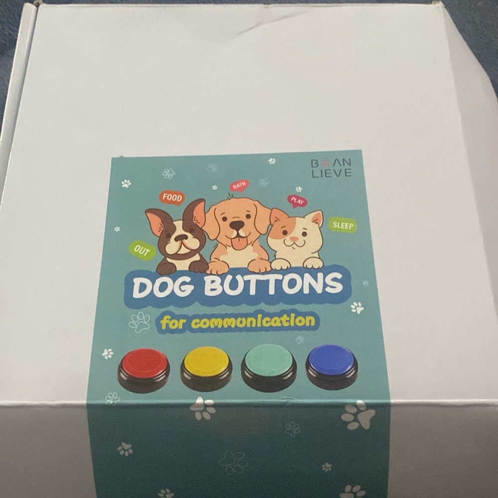 IBLESSU Dog Buttons for Communication 4 Color Dog Talking Button Set